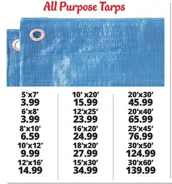 Ocean State Job Lot All-Purpose Weather Resistant Tarps offer