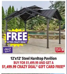 Ocean State Job Lot 12'x12' Steel Hardtop Pavilion offer