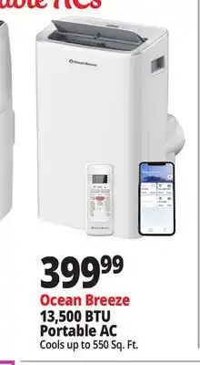 Ocean State Job Lot Ocean Breeze 13 500 BTU Portable Air Conditioner offer