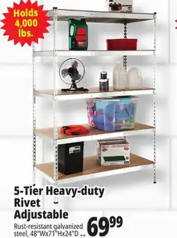 Ocean State Job Lot Method Storage Systems 5-Tier Heavy-Duty Rivet Shelving Unit 48 x 71 offer