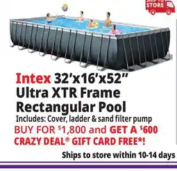 Ocean State Job Lot Intex 32' x 16' x 52 Ultra XTR Frame Rectangular Pool Set with Sand Filter Pump offer
