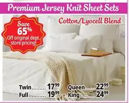 Ocean State Job Lot Premium Jersey Knit Sheet Sets offer