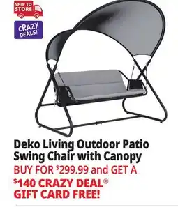 Ocean State Job Lot Deko Living Patio Swing Chair with Canopy Black/Gray offer