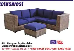 Ocean State Job Lot Hampton Bay Fernlake 4-Piece Outdoor Patio Sectional Set Brown/Midnight offer