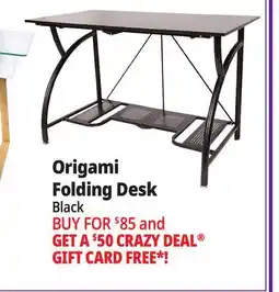 Ocean State Job Lot Origami Folding Computer Desk Black offer
