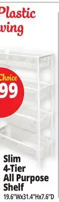 Ocean State Job Lot Slim 4-Tier All Purpose Shelf offer