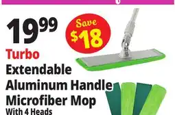 Ocean State Job Lot Turbo Extendable Aluminum Handle Microfiber Mop offer
