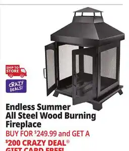 Ocean State Job Lot Endless Summer Steel Wood-Burning Fireplace Black offer