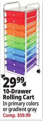 Ocean State Job Lot HomeLiving 4-Tier Multipurpose Storage Cart with Wheels offer