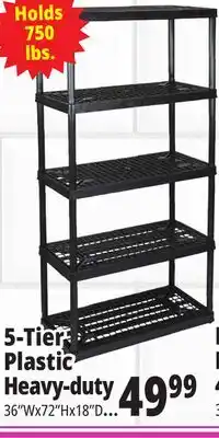Ocean State Job Lot Maxit 4-Tier Plastic Shelving Unit 48 offer