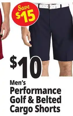 Ocean State Job Lot Men's Performance Golf & Belted Cargo Shorts offer