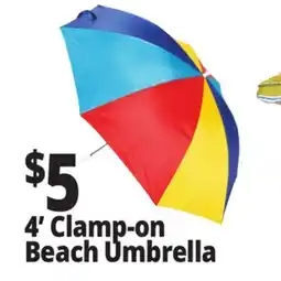 Ocean State Job Lot Clamp-On Beach Umbrella 4' offer