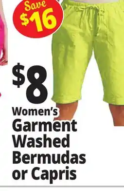 Ocean State Job Lot Women's Garment Washed Bermudas or Capris offer