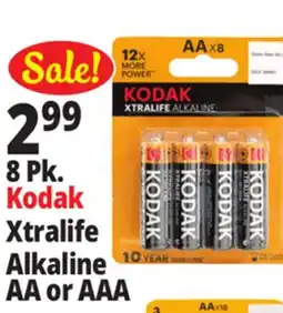 Ocean State Job Lot 8 Pk. Kodak Xtralife Alkaline AA or AAA offer