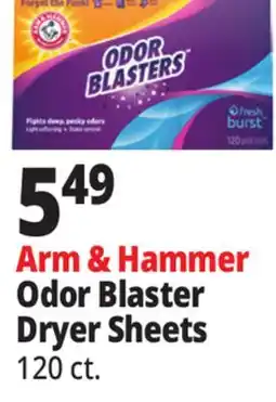 Ocean State Job Lot Arm & Hammer Fresh Burst Scent Odor Blasters Dryer Sheets 120 Count offer
