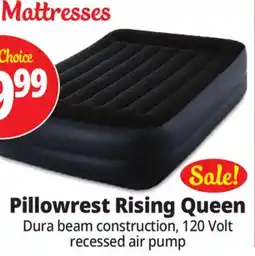 Ocean State Job Lot Intex Queen Dura-Beam Pillow Rest Raised Air Mattress with Internal Pump offer