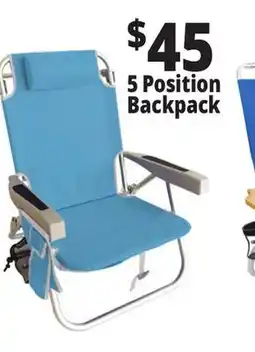 Ocean State Job Lot 5 Position Aluminum Backpack Chair offer