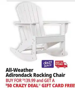 Ocean State Job Lot All-Weather Adirondack Rocking Chair White offer