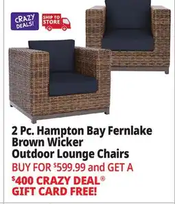Ocean State Job Lot Hampton Bay Fernlake Brown Wicker Outdoor Lounge Chairs Set of 2 Midnight offer