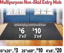 Ocean State Job Lot Multipurpose Non-Skid Entry Mats offer