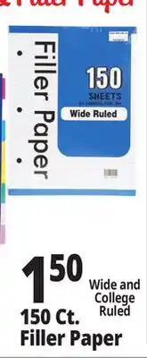 Ocean State Job Lot Wide Ruled Filler Paper 150 Sheets offer