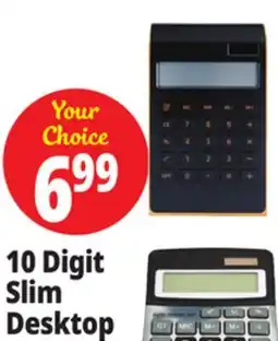 Ocean State Job Lot School Supplies Solar Powered 10-Digit Slim Desktop Calculator with Battery for Backup offer