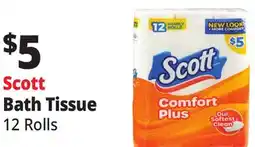 Ocean State Job Lot Scott Comfort Plush Bathroom Tissue 12 Count offer