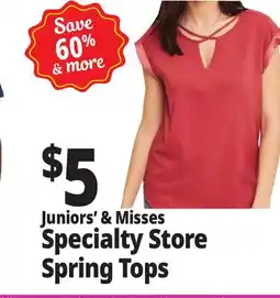 Ocean State Job Lot Junior's & Misses Specialty Store Spring Tops offer