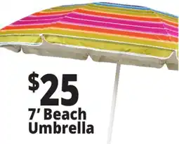 Ocean State Job Lot 7' Fiberglass Tilting Beach Umbrella offer