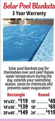 Ocean State Job Lot Solar Pool Blankets offer