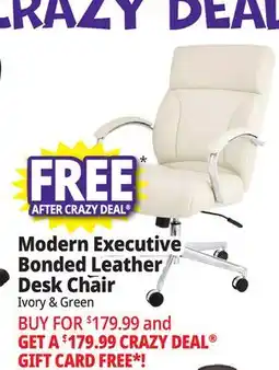 Ocean State Job Lot Modern Executive Bonded Leather Desk Chair Ivory offer
