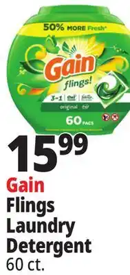 Ocean State Job Lot Gain Flings Oxi Boost and Febreze Original Scent Laundry Detergent Pacs 60 Count offer