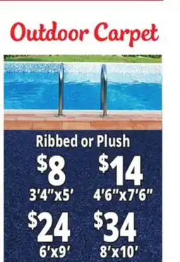 Ocean State Job Lot Outdoor Carpet Ribbed or Plush offer