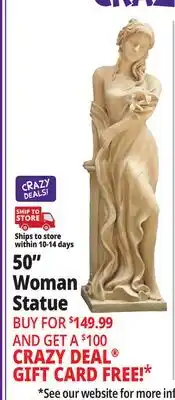 Ocean State Job Lot 50 Infinity Woman Garden Statue offer
