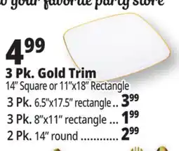 Ocean State Job Lot 3 Pk. Gold Trim offer