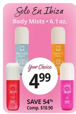 Ocean State Job Lot Solo En Ibiza Body Mists offer
