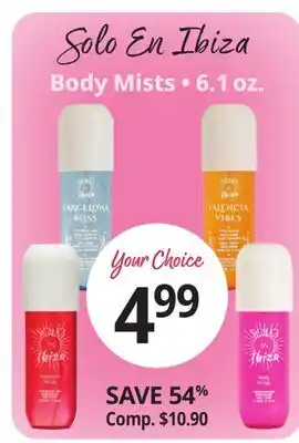 Ocean State Job Lot Solo En Ibiza Body Mists offer