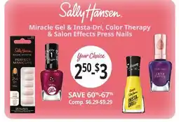 Ocean State Job Lot Sally Hansen Miracle Gel & Insta-Dri, Color Therapy & Salon Effects Press Nails offer