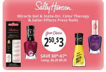 Ocean State Job Lot Sally Hansen Miracle Gel & Insta-Dri, Color Therapy & Salon Effects Press Nails offer