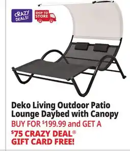 Ocean State Job Lot Deko Living Patio Lounge Daybed with Canopy Black/White offer