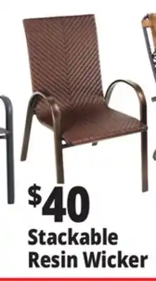 Ocean State Job Lot Outdoor Living Accents Resin Wicker Stackable Chair offer