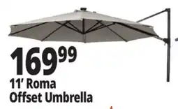 Ocean State Job Lot 11' Roma Offset Patio Umbrella with Solar LED Lights Beige offer