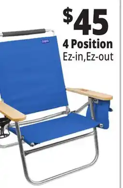 Ocean State Job Lot 4-Position Copa High Back Beach Chair offer