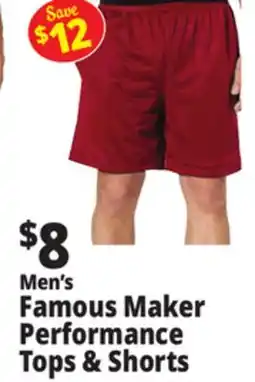 Ocean State Job Lot Men's Famous Maker Performance Tops & Shorts offer