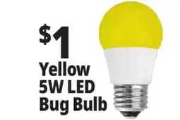 Ocean State Job Lot Yellow 5W LED Bug Bulb offer