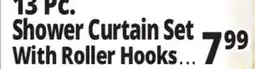 Ocean State Job Lot 13 Pc. Shower Curtain Set With Roller Hooks offer