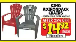 Ollie's KING ADIRONDACK CHAIRS offer