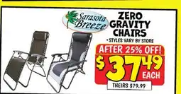 Ollie's ZERO GRAVITY CHAIRS offer