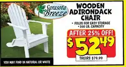Ollie's WOODEN ADIRONDACK CHAIR offer