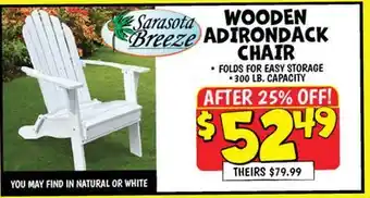 Ollie's WOODEN ADIRONDACK CHAIR offer